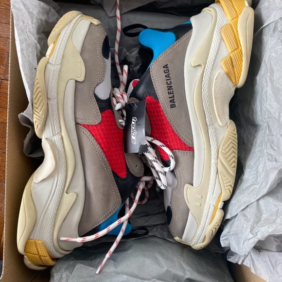 Men Size 8 Balenciaga Triple S White Black Red New With Tag,Box And Shopping Bag main image 4